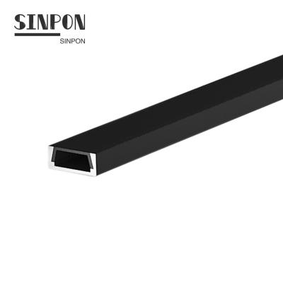 China Aluminum Alloy China Professional Customized Black Anodized Linear Channel Led Aluminum Alu Extrusion Housing Profiles For Strip Light for sale