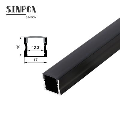 China Aluminum Alloy China Professional Customized Black Anodized Linear Channel Led Aluminum Alu Extrusion Housing Profiles For Strip Light for sale