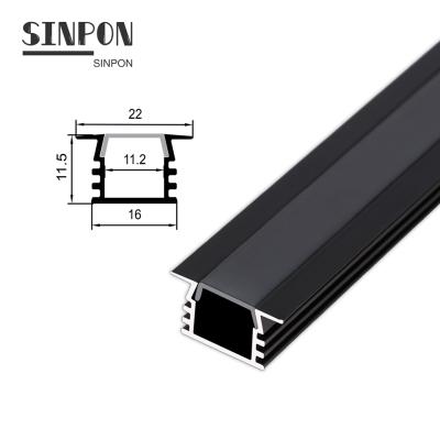 China Aluminum Alloy China Professional Customized Black Anodized Linear Channel Led Aluminum Alu Extrusion Housing Profiles For Strip Light for sale