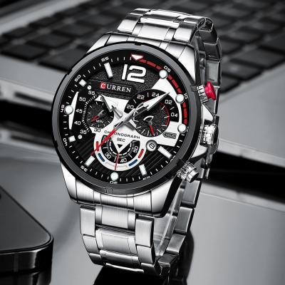 China Newest Automatic Date Brand Luxury Steel Strap Analog Multifunction Business Men Wristwatches Curren 8395 for sale