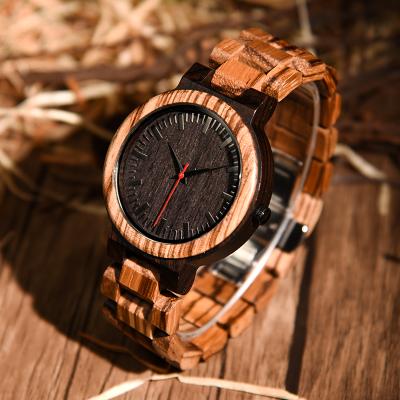 China Dodo Deer Fashion Zebra Wood Japan Movt High Quality Unique Design Simple Wooden Watch Hot Custom Men's Luxury Wrist Watch Wooden Watch for sale