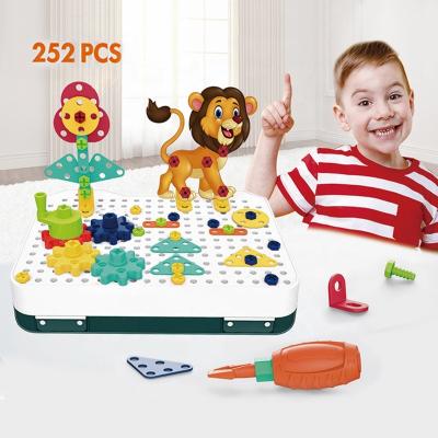 China Building Toy STEM Toys Educational Screw Building Block Toys With Hand Drill 3D Set Block Toys for sale