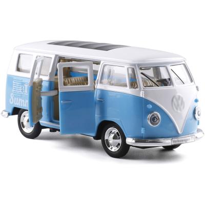 China Custom Diecast Toy OEM Hot Selling 1/30 Bus Child T1 Bus Model Pull Back Wheels Free Car Toys Classic Odem Diecast Factory for sale