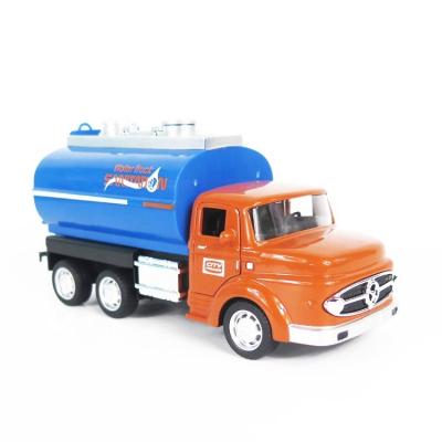 China Toy Diecast Metal Model Toy Diecast Zinc Alloy Decorative Truck and Trailer Pull Back Function with Sound and Light Doors Open for sale