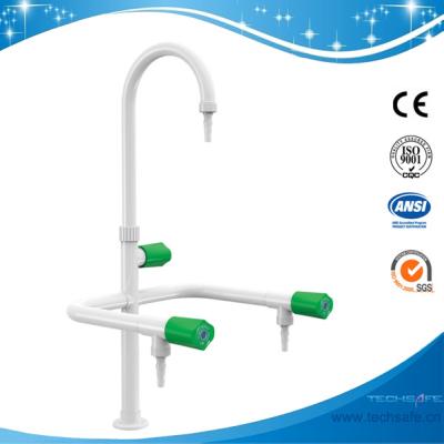 China Golpecito del laboratorio del mercado de la manera/del triple de SHA1-5-Three/grifo, latón, 360°swing, blanco/maneta palanca opcional en venta