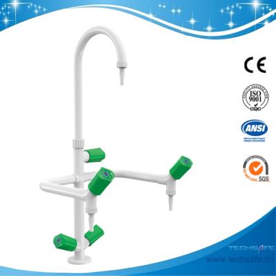 China Golpecito del laboratorio del mercado de la manera/del triple de SHA1-2-Three/grifo, latón, 360°swing, blanco/maneta palanca opcional en venta