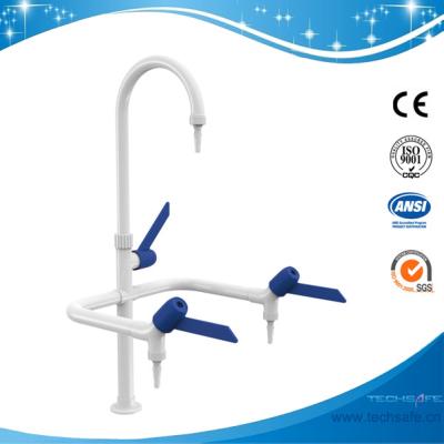 China Golpecito del laboratorio del mercado de la manera/del triple de SHA1-1-Three/grifo, latón, 360°swing, blanco/maneta palanca opcional en venta