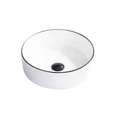 China Modern High Quality Vessel Sinks Face Rolls Ceramic Hand Basin Countertop Basin Sink Bathroom Basin for sale