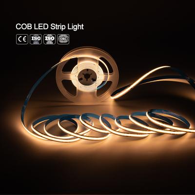 China Long lasting low consumption easy installation/home decoration 12V 24V flexible indoor home cuttable cob strip light flexible led strip led light for sale