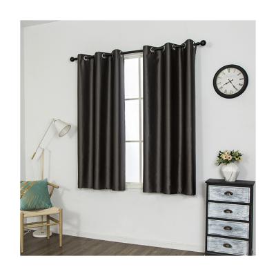 China Blackout 2 Panels Dark Gray Cheap Hotel Living Room Curtain Fabric Curtains Thermal Insulated Blackout Drapes for sale