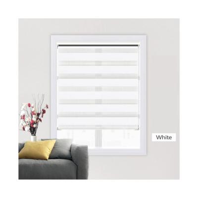 China Minimalist Tied Blackout Shade Polyester Fabric Zebra Roller Blinds For Window for sale