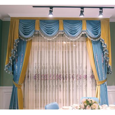 China Wholesale Luxury Decorative Grommet Curtains Fabric Blackout Living Room Fancy Style Made in China for sale