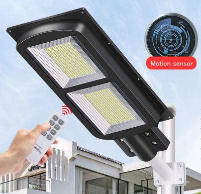 China Waterproof IP65 LED Solar Street Light 50W 75W 90W 150W 180W All in One Integrated Solar Street Light System with Motion Sensor for sale