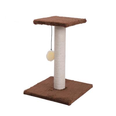 China Sustainable Sisal Lining Post Climbing Pillar Cat Tree Cat Climbing Stand With Toy for sale