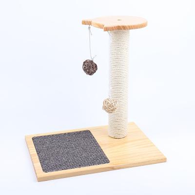 China Cat Climbing Softness Sisal Sustainable Column Stand Small Wooden Frame for sale