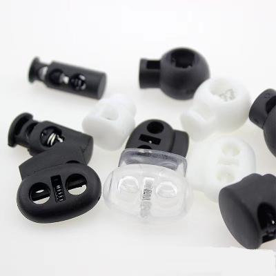 China Hot Selling Nickel Free For Wholesale String Rope Two Holes Tie Down Plastic Stopper Locks for sale