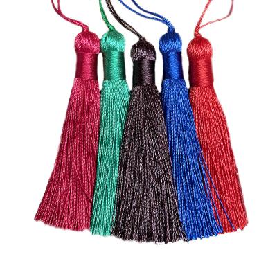 China 8CM High Tenacity Fat Hanging Tassel Short Silk Polyester Tassel For Curtain Tassel for sale