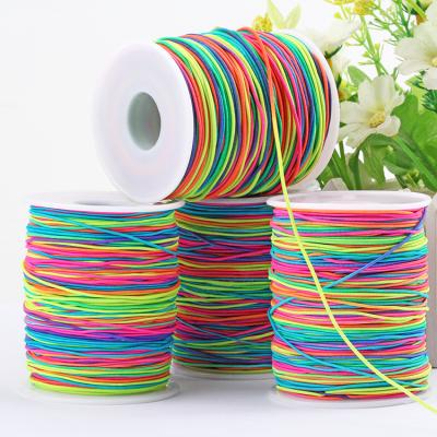 China Workable Stretch Rainbow Color High Elastic Tie 1mm 1.2mm 1.5mm Stretch Twine Rope For Diy Handmade Craft for sale