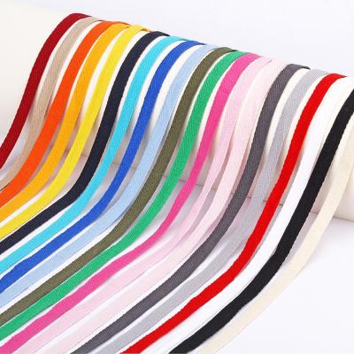 China High Tenacity Factory Stock 1CM Multi Colored Herringbone 100% Cotton Webbing Twill Webbing Tape for sale