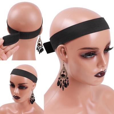 China Wholesale Black Color Elastic Band Adjustable Edge Killer Band Custom Printed Logo Elastic Band For Wigs for sale