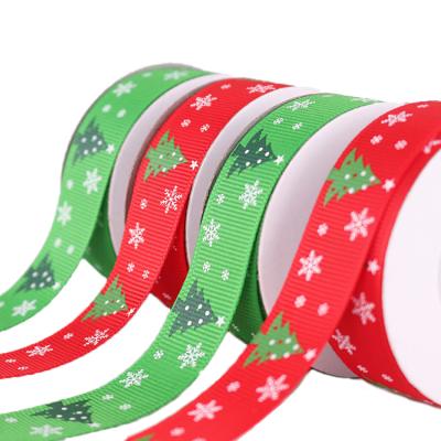 China High Tenacity Merry Christmas Ribbon 2.5 Cm Size Polyester Satin Grosgrain Ribbon For Packaging Ribbon for sale