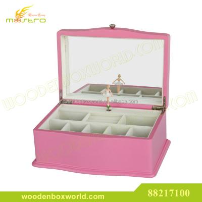 China Premium Memories Ballerina MDF Childhood Music Box Trinket Case Rosewood Finish for sale