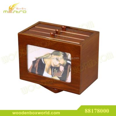 China Handmade Vintage Rosewood Rotary Photo Album Box With Photo Frames for sale