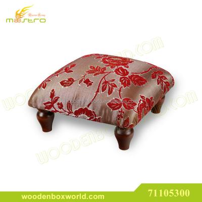 China Small Cushioned MDF Stools With Wooden Legs Foot Footrest Stools for sale