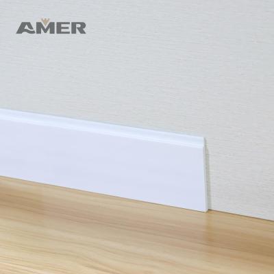 China White AMER Traditional Polystyrene Quick Install Eco-Friendly No-Formaldehyde Skirting Baseboard Panels Mold for sale