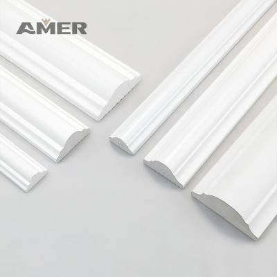 China Modern White Amer Decorative Plastic Waterproof Flexible Trim Wall Panel Mount Quick Install Edge Line HomeDIY Chair Rail for sale