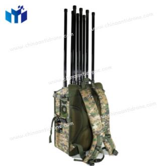 China Manpack 8 antennas high power backpack mobile phone signal jammer 2G-5G signal VHF/UHF Walkie-Talkie WIFI GPS LOJACK for sale