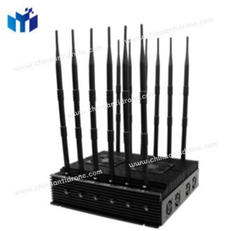 China High Power 80w 12 Channel 80 Meter Radius Mobile Wifi Cell Phone Signal Jammer PMJ12 for sale