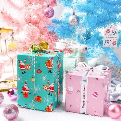 China Hot Sale Recyclable Wholesale Logo Printed Christmas Gift Packaging Wrapping Paper for sale