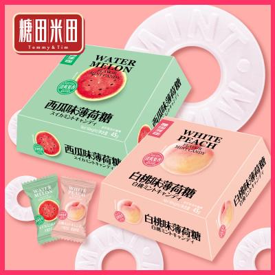 China Good Taste Candy 2 Flavors Press Tablets Natural Fruit Flavor Single Pack Mints Candy for sale