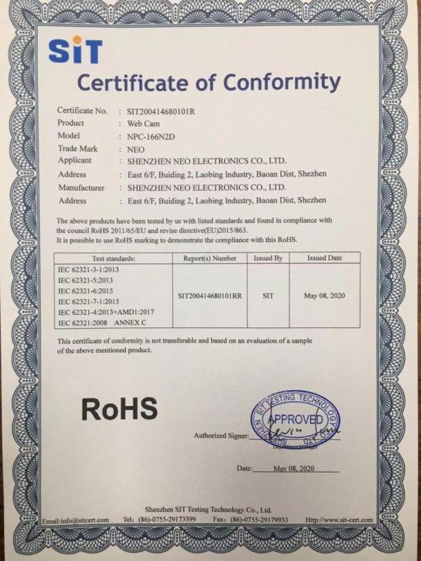 RoHS - Shenzhen Neo Electronics Co., Ltd.