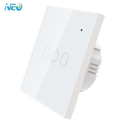 China 1/2/3 Tuya Band EU WIFI Touch Screen Light Switch Smart On/Off Works With Google Home/Alexa for sale