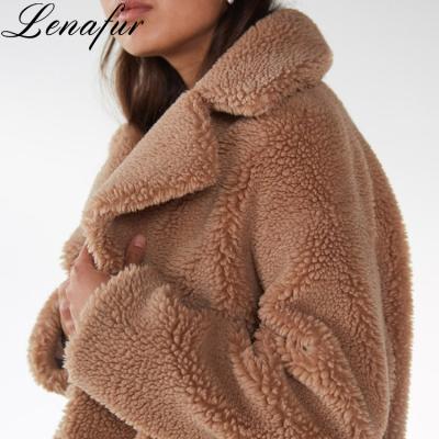 China 2011 high quality oversized women teddy jacket coat windproof ladies lamb faux fur coat for sale