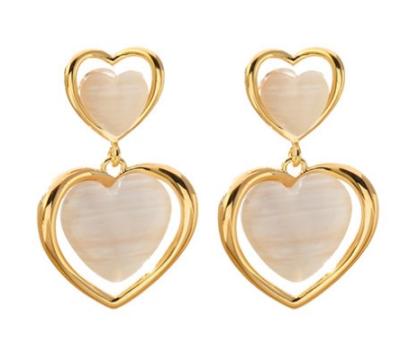 China FASHIONABLE Popular Hot Opal Heart Earrings Dangle Earrings For Woman for sale