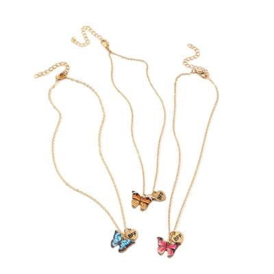 China Trendz Alloy Butterfly Fashionable Necklace Kit For Girls And Kids Worn With Best Friends for sale