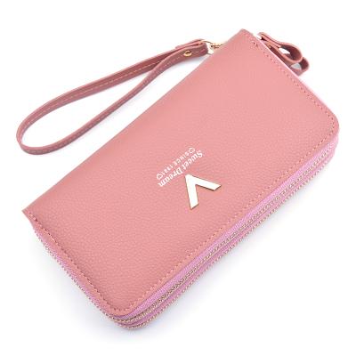 China 2020 New Fashion Long Double Zipper Wallet Waterproof High Quality Women's Wallet Purse for sale