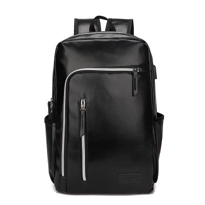 China With USB Classic Business Backpack Fashion PU Leather Backpack Men's Waterproof Popular Backpack for sale