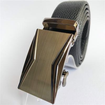 China Various Patterns Genuine Leather Automatic Buckle Men's Belt Stain Alloy Buckle Fashion Business Leisure for sale