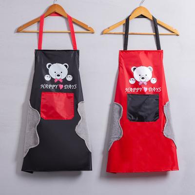 China Net Hot Selling New Fashion Cartoon Printing Factory Apron Direct Hand Creative Home Waterproof Oil-proof Apron for sale