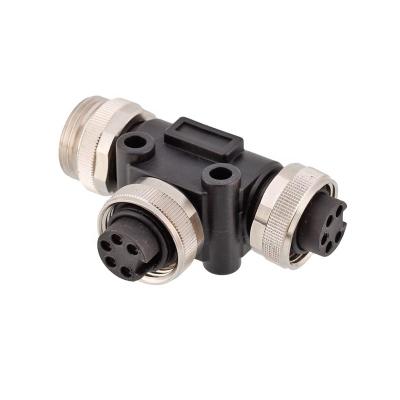 China Automotive waterproof power connector 7/8 3 4 5 6 pin female to female to male t-type spliter adapter for sale