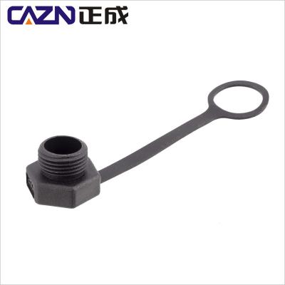 China Automotive Plastic Cap Male Female Inner Outer Screw M12 Protective Dust Cover With Chain for sale