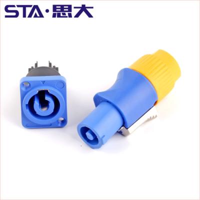 China audio & Video Socket 3 IP65 Plastic Screw LED Screen Socket Square Post Lockableconnector NAC3MPA1-W NAC3FCA1-W for sale