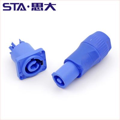 China audio & NAC3FCA NAC3MPA-1 Video Screw LED Screen Plastic Blue Plug 3 Pole Locking Cable Connector IP44 for sale