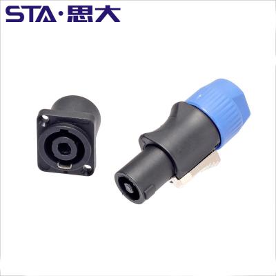 China audio & NL4FC Plug Speakon Cable Connector 4pin Audio Video Female Speaker Socket Panel Mount Male Audio Jack for sale