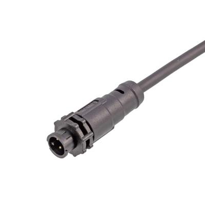 China IP67 electronic waterproof mini type cable E7 2 pin 3 4 5 6 2 point bayonet male connector lock overmolded with cable AU-04BMMM-LL7A for sale