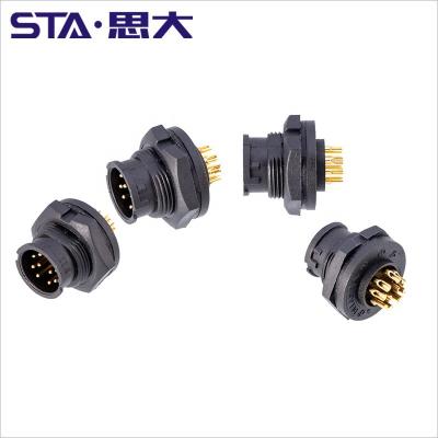 China Z108 Power Plug Male Female Bayonet Threaded Receptacle IP67 Waterproof Electrical Plastic Connector for sale